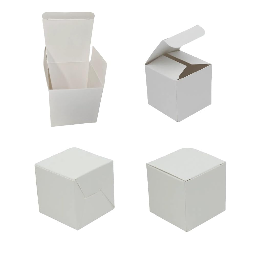 C.X.Y. 50 Pezzi Scatole Cartone Bianche Con Coperchio Per Regalo Confezione Bomboniera disponibile in varie misure (12*12*12cm)