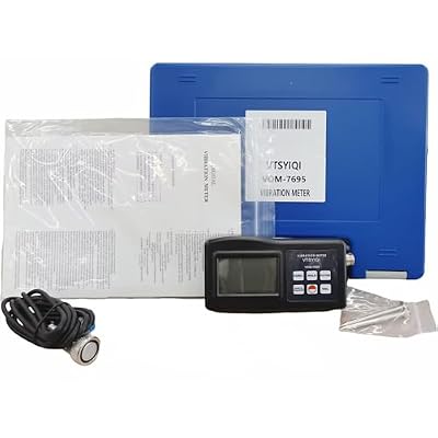 Digital Vibration Meter Tester Vibrometer Gauge with Range 0.01~400 mm/s Frequency 0.1 to 10KHz RS232 Cable Software Piezoelectric Transducer for Velocity Displacement Measurement