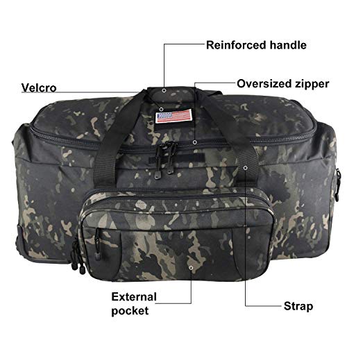 Rolling Loadout Luggage Bag with Wheels,Hockey Bag, Duffle Bag With Rollers,124L X-Large Heavy Duty Oversized Storage Bag,Tactical Wheeled Deployment Trolley Camping Bag