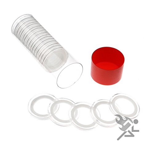 Contenedor de monedas Airtite con cápsulas 24mm y anillos blancos