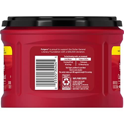 Image of Folgers Classic Roast Ground Coffee, Medium Roast Coffee, 19.2 Ounce Canister