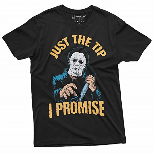 Silver Lake T-shirts Horror Movie Halloween T-Shirt Just The Tip I Promise Scary Outfit Myers Tee