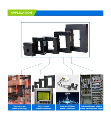 Transformador de corriente tipo abierto DP-812 de 500A a 2000A sin cortes 6