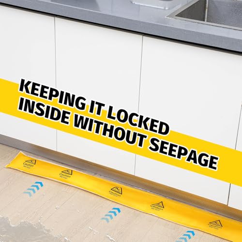 Image of Nuanchu 5 Pieces Water Lock Absorbing Strips 5'' W x 5' l Water Absorber Snake Absorbent Socks for Leaks Spills from Home Garage Doors Windows Doorways, Absorbs up to 1 Gal Per Strip
