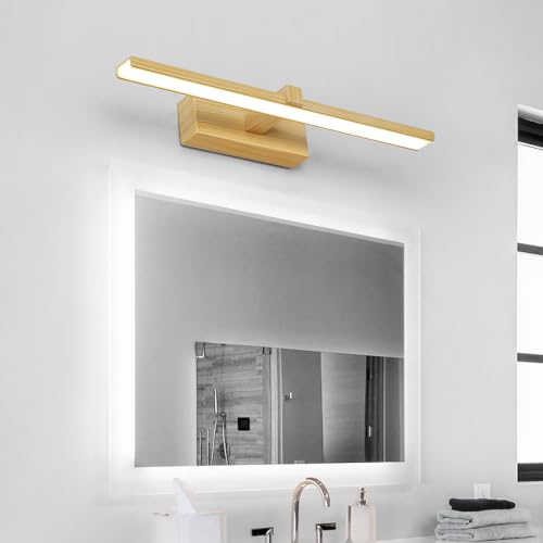 Apliques de Pared Espejo Baño LED de Madera 40cm Luz Blanca