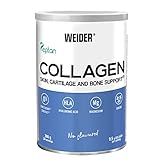 Weider Collagen Pulver, Kollagen Peptide hochdosiert, mit Hyaluronsäure, Magnesium und Vitamin C, zuckerfrei, für gesunde Haut, Knorpel und Knochen, 300g (30 Portionen!)