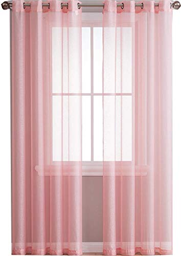 Ruthy's Textile 2 Piece Window Sheer Curtains Grommet Panels 54" X 84" Total