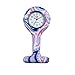 Avaner Reloj de enfermera de silicona, Reloj de solapa cuadrado floral vintage, reloj de bolsillo con broche de alfiler, reloj de bolsillo analógico, 1PC-I,