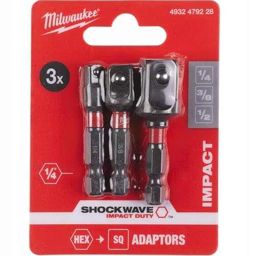 Milwaukee Steckschlüsseleinsatz Adapter 3.Set (1/4 + 3/8 + 1/2) – Ansicht 2