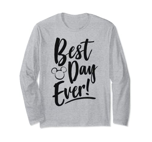 Disney Mickey And Friends Best Day Ever Text Long Sleeve T-Shirt