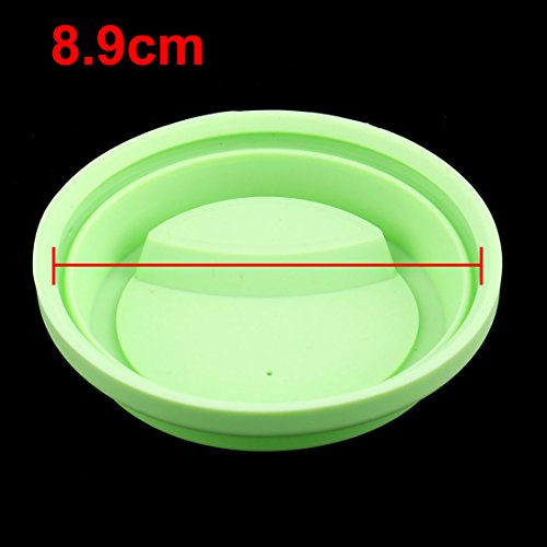 Sourcingmap Silicone Family Round Shaped Resuable Sealed Mug Lid Tea Coffee Cup Cover Light Green - Image 2