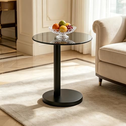 C Shaped Side Table Round End Table for Living Room,