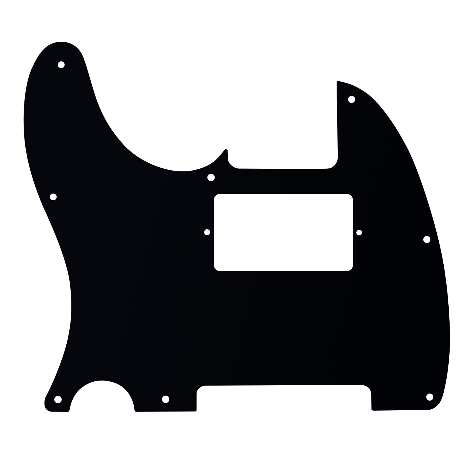 Banworks 1 Ply Tele HS/HH Pickguard 8-Hole Electric Guitar Pickguard Scratch Plate for USA/Mexican Modern Style Standard Tele Telecaster JT/HB-04 Glossy Black - Image 3