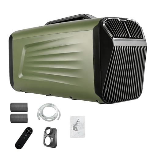 Pfps Aire Acondicionado Portátil 5200 BTU para Acampada, Unidad De Aire Acondicionado 400 W De Bajo Consumo con Mando a Distancia, Refrigeración Y Calefacción Rápidas para Barcos Y Pesca Green-Cold