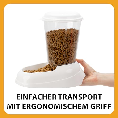 Ferplast Krokettenspender für Hunde und Katzen Zenith 3 Liter Futterkäfig Kekse für Haustiere, Rutschfester Boden, 20,2 x 29,2 x H 28,8 cm Weiß