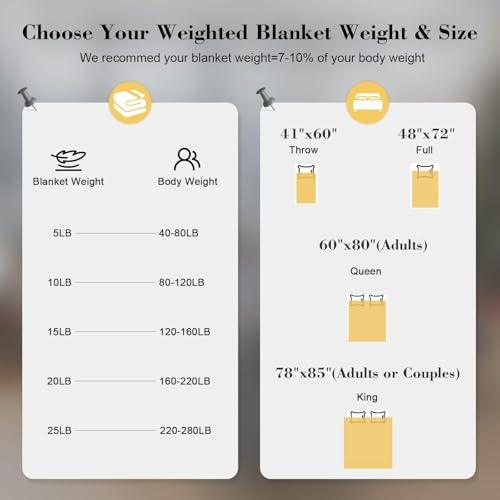Image of Smart Queen Weighted Blanket 20 lbs for Adults & Couple to Share (60 inchx 80 inch, Queen Size) Heavy Blanket for Bedding, Soft Breathable Cotton with Machine Washable for Sleeping