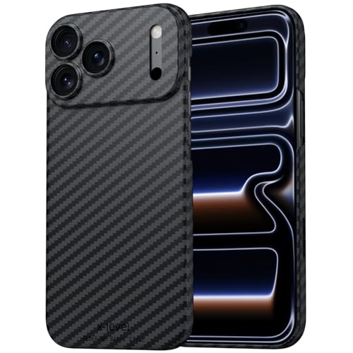 Image of CASEKUL Design for iPhone 17 Pro Max Case,Compatible with MagSafe Slim Flexible Carbon Fiber Case Shockproof Protective Phone Cover Magnetic Case for iPhone 17 Pro Max,Black