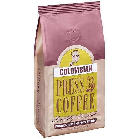 KURUKAHVECI MEHMET EFENDI Colombian Press Coffee Freshly Ground Balanced Aroma and Acidity 8.8 OZ Cover