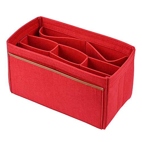 EuHigh Organizador de la Bolsa de Asas de Fieltro Insertar Cartera Keep Shape Divider Monedero Multi Bolsillo Herramienta de Almacenamiento Versátil