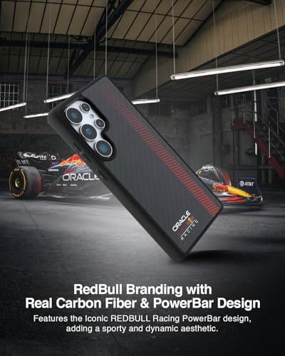 Image of CG MOBILE REDBULL Racing [Official Licensed], Real Carbon Fiber with Magnetic System and Powerbar Protective Case /Cover Designed for Galaxy S25 Ultra - Black