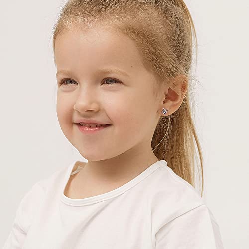 925 Sterling Silver Cubic Zirconia Butterfly Screw Back Earrings for Little Girls & Teens - Eye-catching and Fashionable Safety Stud Earrings - Sparkly and Elegant Jewelry for Girls2