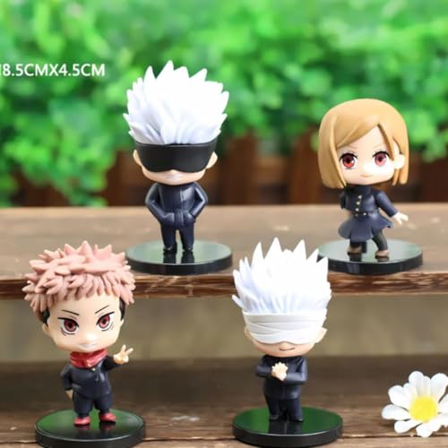 Image of Blue Aura Jujutsu Kaisen Action Figure Set of 4 Height - 7.5cm Collectible Multicolour PVC | Jujutsu Set 4 Mini