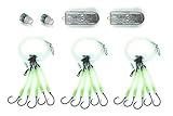 End Game Tackle Company Deep Drop Snapper Rig Bundle - 3 Rigs, 2 Deep Drop Lights, 2 Deep Drop Weights (3lb)
