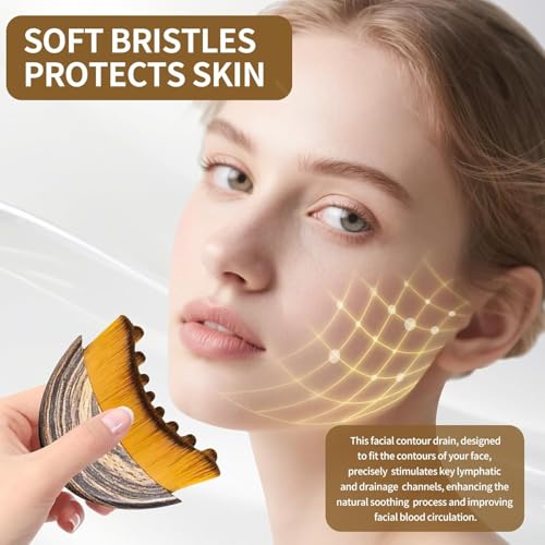 Image of 2026 New Lymphatic Contour Face Brush, Contour Face Brush for Lymphatic Drainage, Ergonomically Designed to Fit The Skin Precisely
