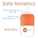 PopYum 5 oz Orange Anti-Colic Formula Making/Mixing/Dispenser Baby Bottle with #1 Slow Flow Nipple, 150 ml, BPA-Free, Natural Latch