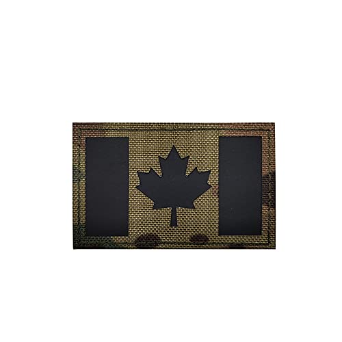 velcro patch canada - Infrared IR Canada Flag Patch Morale Canadian Maple Tactical Military Uniform Army Motorcycle Biker Patches Hook Loop-Fastener Backing for Coat Vest Jacket Gear Cap Hat Backpack (CP)