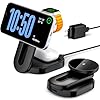 KPON Magsafe Ladestation 3 in 1 Faltbar, Induktive Kabellose Apple Ladestation, MagSafe Ladegerät für iPhone 17/16/15/14/13/12, Apple Watch & AirPods (inkl. PD 20W Adapter)