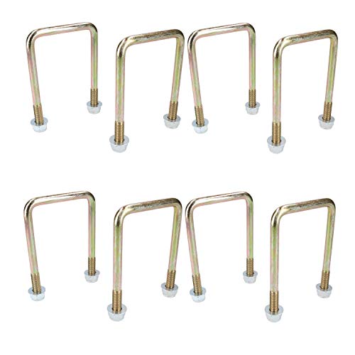 Boulon en U M10 lot de 8 de 70mmx100mm avec écrous haute résistance pour châssis de remorque