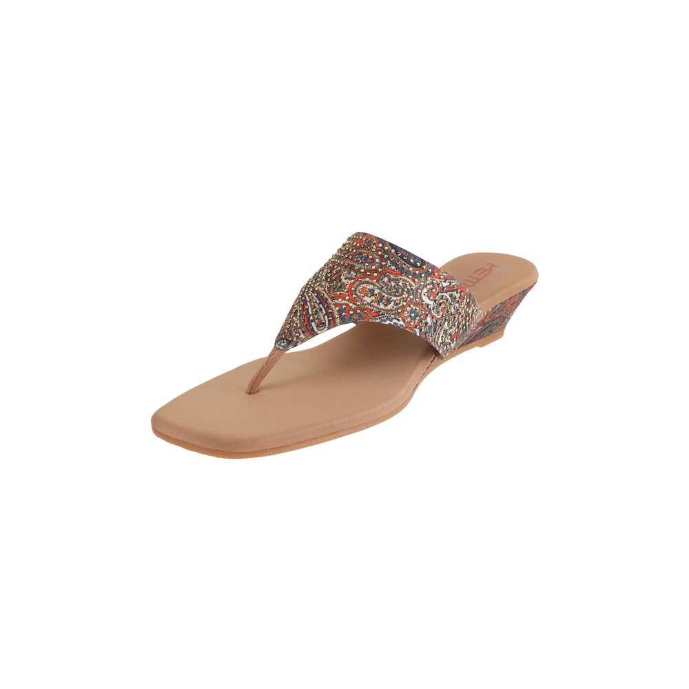 metro Women Wedge Heel Ethnic Slip-on Sandal-picture-19