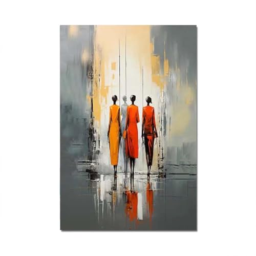 18meng Art Bilder Abstrakt Schwarze Person 200x100 cm Modern Leinwandbild...