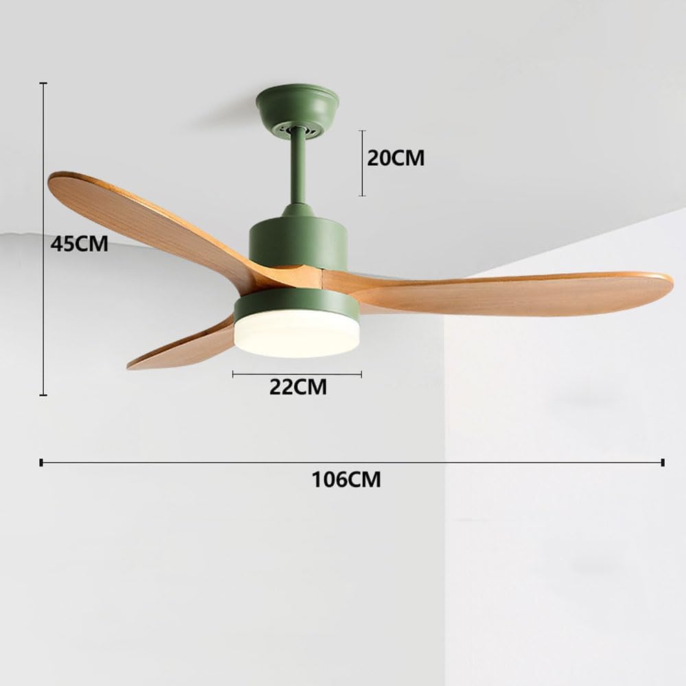 Quiet Ceiling Fans with Lights Reversible Ceiling Fan with Remote Control Ceiling Fans with Lights Dimmable Timer Ceiling Fan with LED Light 3 Wood Blades 6-Speeds Ceiling Fan for Living Room Bedroom