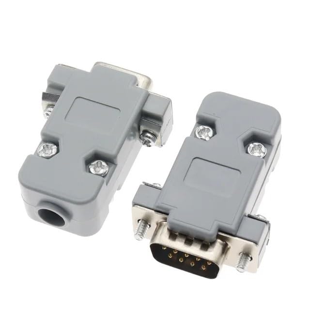 TSIOHKBS 1PCS RS232 Serial Port Connector DB9 Female Socket Plug Connector 9 Pin Copper RS232 COM Adapter with Case (Male)
