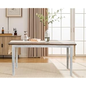 chairus Farmhouse Dining Table for 6-8 63 Inch Rectangle Kitchen Table Wooden Dining Room Table for Kitchen Restaurant Outside Garden, Brown chairus Farmhouse Dining Table for 6 8 63 Inch Rectangle Kitchen Table Wooden Dining Room Table for Kitchen Restaurant Outside Garden Brown