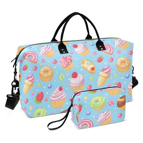 senya Weekender Bags Travel Duffel Gym Bag Sweet Treats Water Coolour Carry on Overnight Tote Bag with Toiletry Bag for Airplane Travel Trip Gym Yoga, g366824256p1006c1071s2442