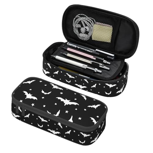 Image of Halloween Bat Pencil Case Aesthetic Large Capacity Pen Pouch | Storage Bag with Compartments for Travel School Office Organizer