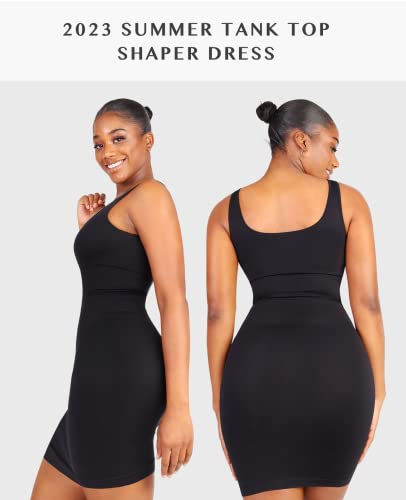 Feelingirl Formal Shaper Dress Bodycon Dresses For Women Sleeveless Mini Sexy Tank Top Club Dress Black Xl/Xxl #TOP2