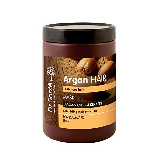 Mascarilla para el cabello con aceite de argán y queratina para cabello dañado, 1000 ml, Dr. Sante/5124