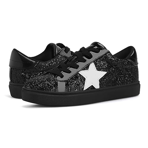 Image of PARTY Women's Dressy Fashion Star Sneakers Lace-Up Low Top Comfortable Cushioned Walking Shoes