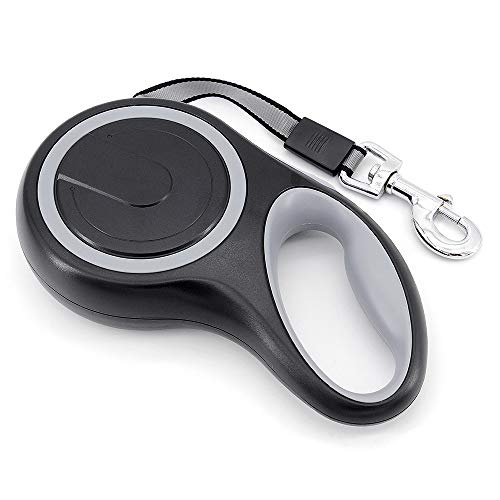 MoYouno 8M Lange einziehbare Hundeleine,Leine 8m,High-End Pet Lead Automatische ausziehbare Hundetrainingsleine bis zu 50kg (grau)