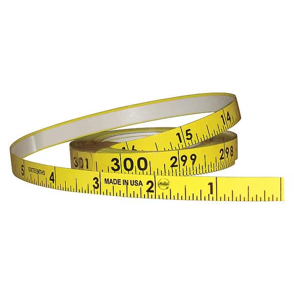300 in Adhesive Tape Measure, 3/8 in Blade, Mfr: 58502-A