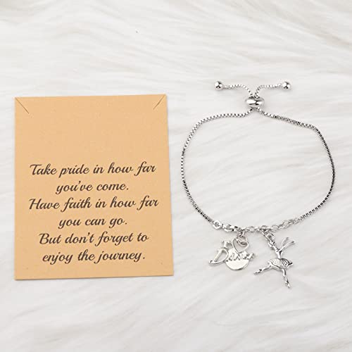 Image of FUSTMW Dance Bracelet Dancer Gifts Ballerina Jewelry Dance Team Inspiration Gifts Dancer Lovers Gifts for Dancers Friends (Dance Bracelet)