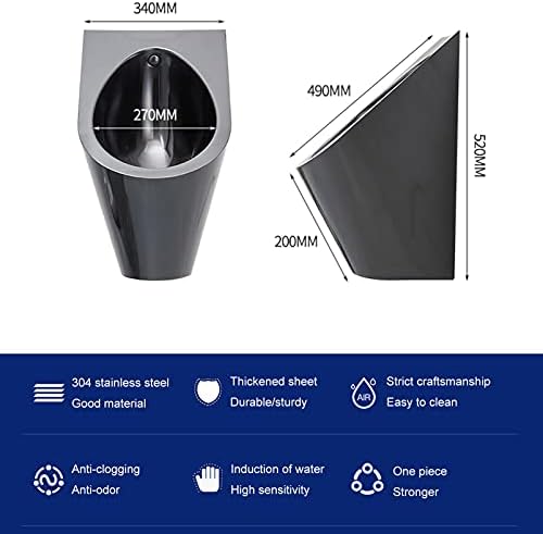 Universal Urinal Commercial Washout High Efficiency Urinal Wall Mounted Urinal Funnel Toilet, Intelligent Touchless Urinal Flush Valve Auto Urinals Flushing Set