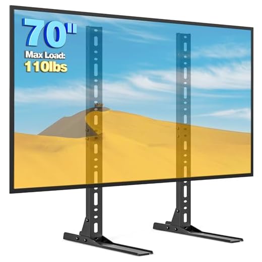 Rfiver Universal Table Top TV Stand Base with Height Adjustment fits Most 32" - 55" LCD LED Flat Screen TVs, Max VESA 800x400mm, Mount Holds up to 88lbs, Black
