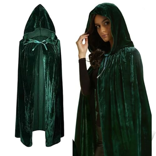 ToqoGeri Green Cloak Golden Velvet Fabric 150 Cm Suitable for Both Men and Womens Vampire Costumes Halloween Devil Cloak can be Used in Event Performances Parties and Festivals