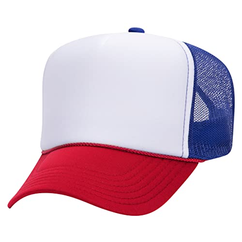 Image of OTTO Polyester Foam Front 5 Panel High Crown Mesh Back Trucker Hats in 97, Bulk, Wholesale