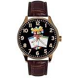 Easy-to-Read Solid Brass Bingo Watch for Seniors – Large Numbers Dial – Unisex for Men & Women. Housie, Tombola, Lotto